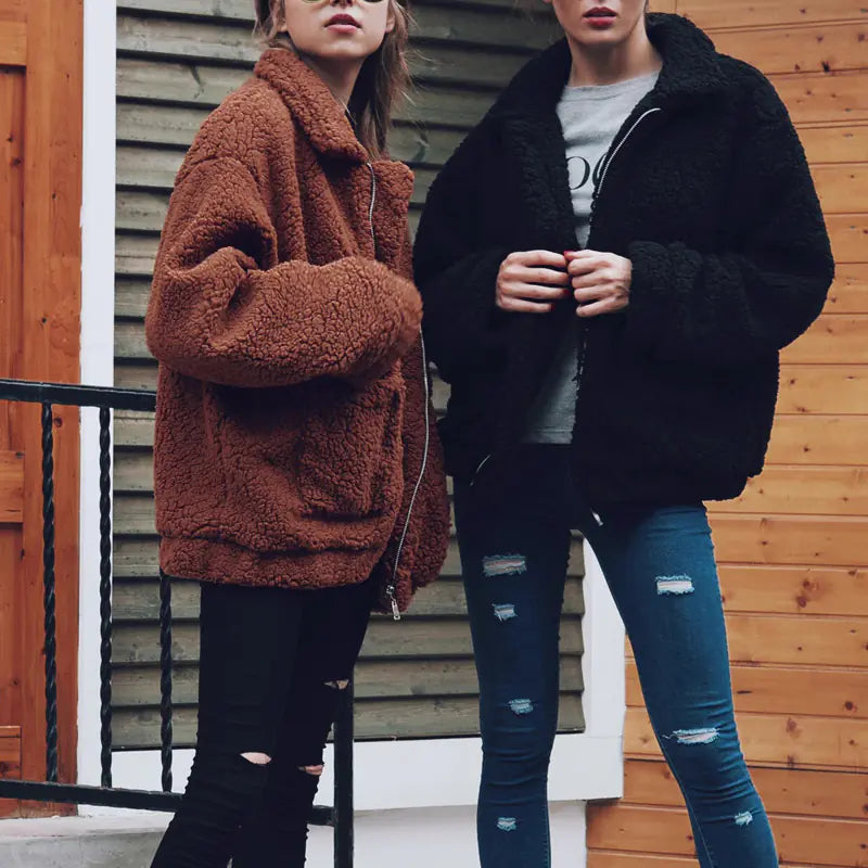 AuroraPlush™ Women’s Faux Fur Teddy Winter Coat