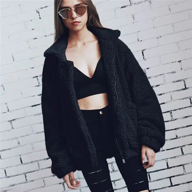 AuroraPlush™ Women’s Faux Fur Teddy Winter Coat