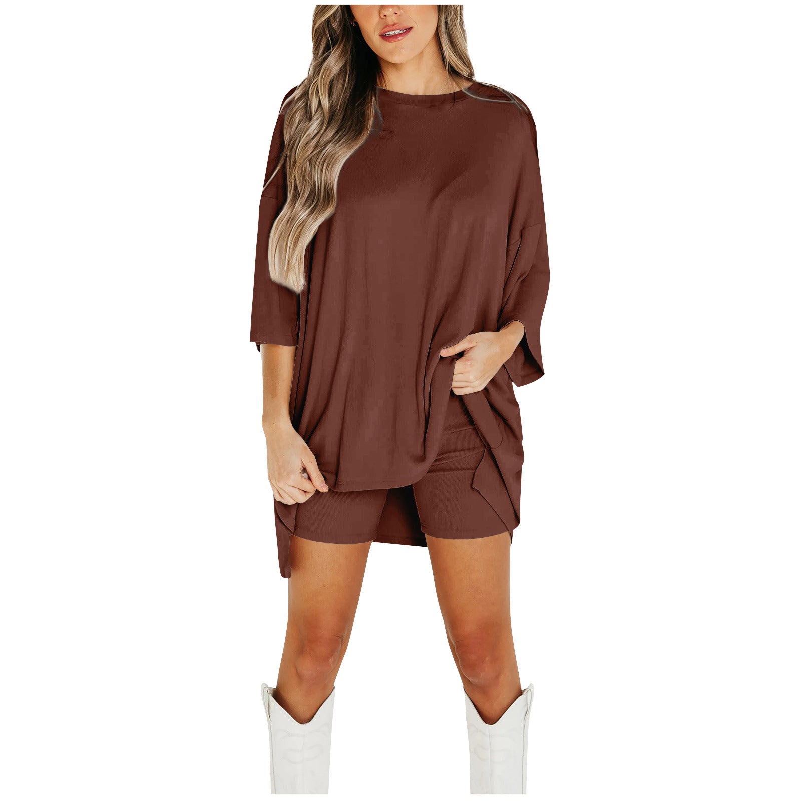 BloomEase™ Women’s Batwing Sleeve Casual Short Set Breathable