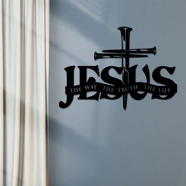 FaithLine™ “The Way, The Truth, The Life” Metal Cross Wall Art