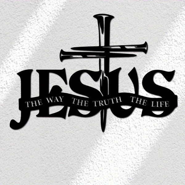 FaithLine™ “The Way, The Truth, The Life” Metal Cross Wall Art