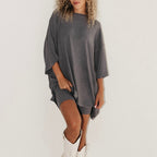 BloomEase™ Women’s Batwing Sleeve Casual Short Set Breathable