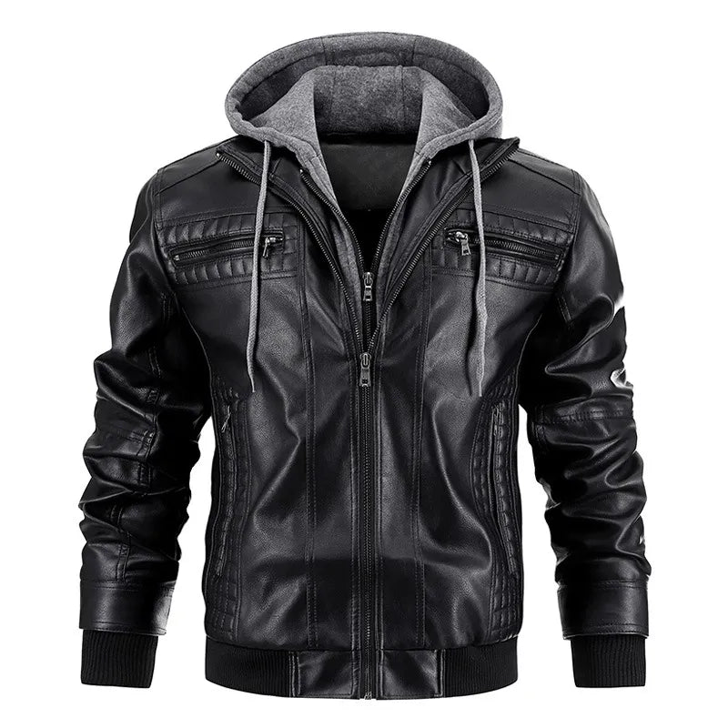 Frostline™ Leather Hooded Winter Jacket