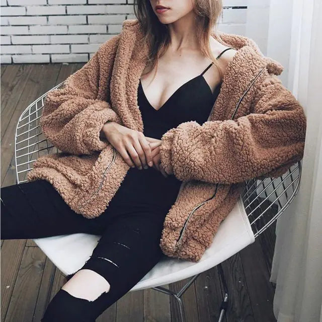 AuroraPlush™ Women’s Faux Fur Teddy Winter Coat