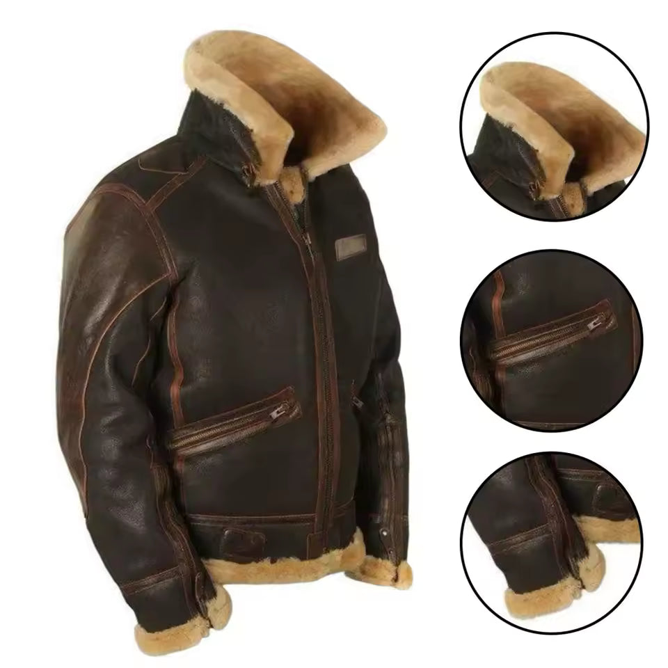 UrbanFrost™ Men’s PU Leather Winter Coat