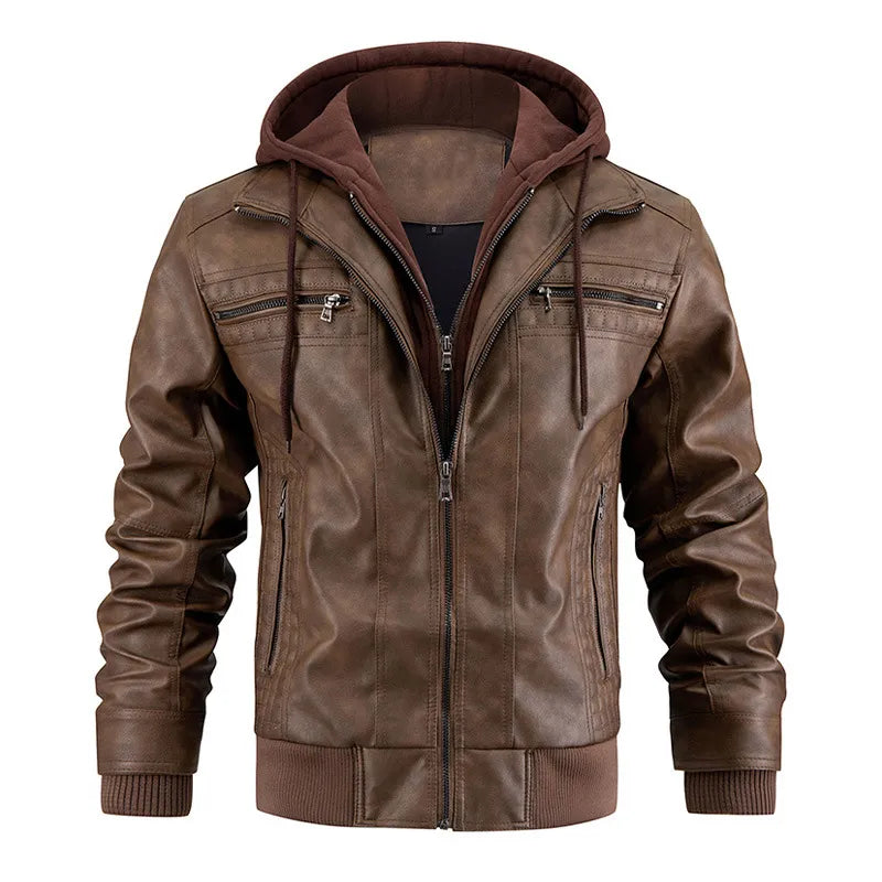 Frostline™ Leather Hooded Winter Jacket