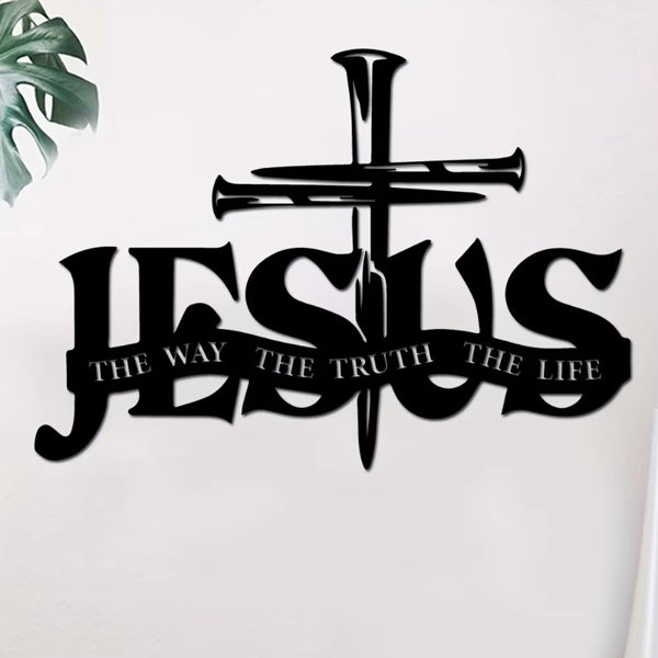 FaithLine™ “The Way, The Truth, The Life” Metal Cross Wall Art