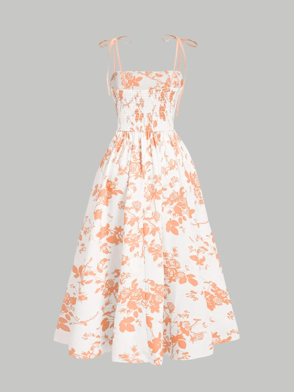 Women'S Floral Print Tie Shoulder Cami Fitted Lightweight Dress, Fashion Casual Chic Sleeveless Spaghetti Strap Dress for Daily Outdoor Wear, Women Dress for Summer