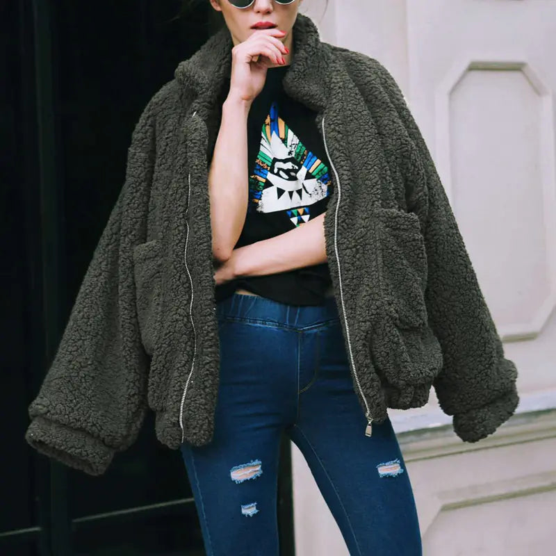 AuroraPlush™ Women’s Faux Fur Teddy Winter Coat