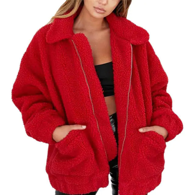 AuroraPlush™ Women’s Faux Fur Teddy Winter Coat
