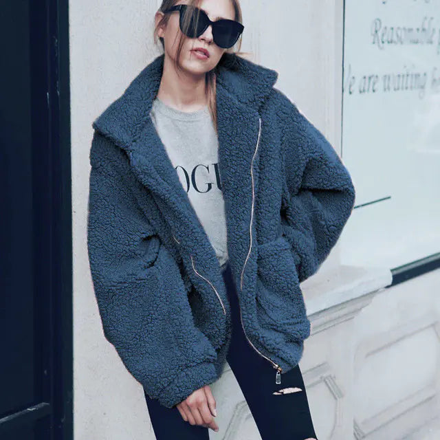 AuroraPlush™ Women’s Faux Fur Teddy Winter Coat