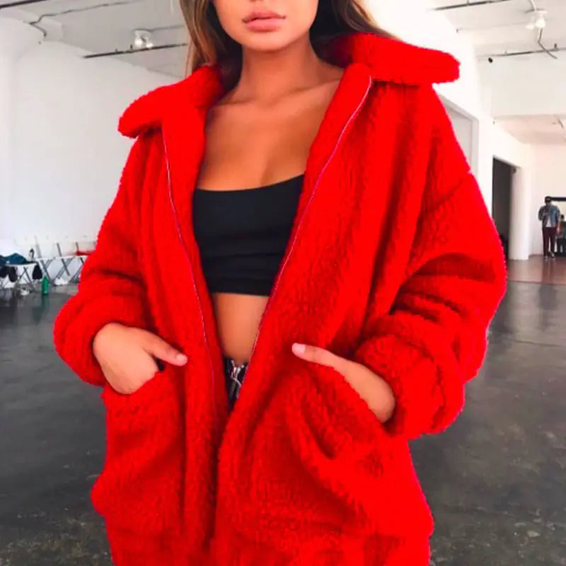 AuroraPlush™ Women’s Faux Fur Teddy Winter Coat